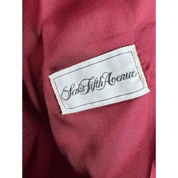 Vintage West Bay Saks Fifth Avenue Leather Bomber Maroon 14 - Picture 2 of 10